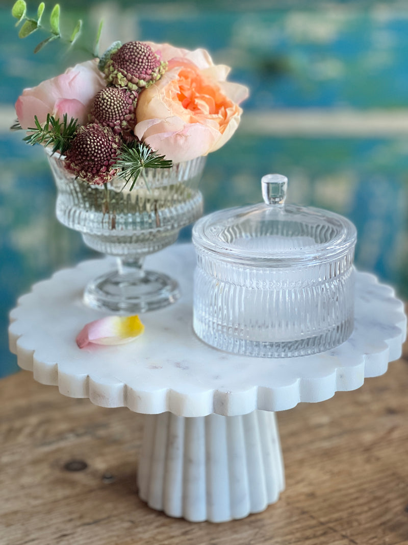 Sculptural Marble Cake Pedestal