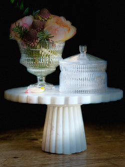 Sculptural Marble Cake Pedestal